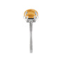 Sapphire Row Natural Gemstone Cabochon Trio Ring - Citrine, 14K White Gold (view 3)