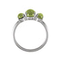Sapphire Row Natural Gemstone Cabochon Trio Ring - Peridot, 14K White Gold (view 2)