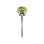 Sapphire Row Natural Gemstone Cabochon Trio Ring - Peridot, 14K White Gold (view 3)