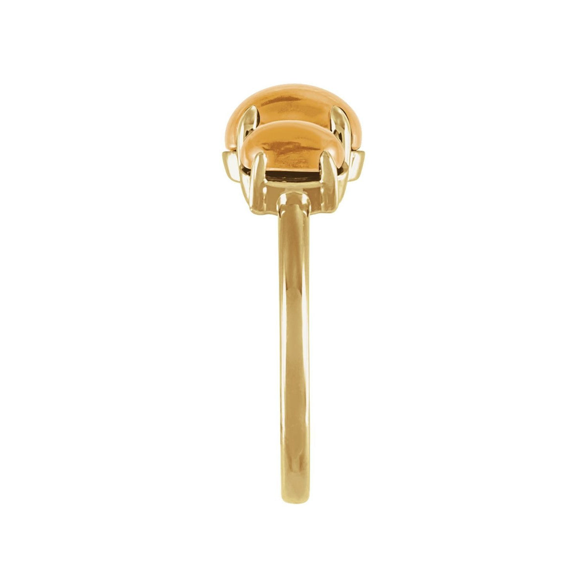 Sapphire Row Natural Gemstone Cabochon Trio Ring - Citrine, 14K Yellow Gold (view 3)