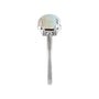 Sapphire Row Natural Gemstone Cabochon Trio Ring - Ethiopian Opal, Platinum (view 3)