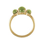Sapphire Row Natural Gemstone Cabochon Trio Ring - Peridot, 14K Yellow Gold (view 2)