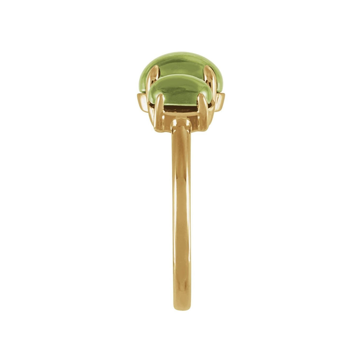 Sapphire Row Natural Gemstone Cabochon Trio Ring - Peridot, 14K Yellow Gold (view 3)