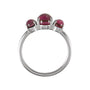 Sapphire Row Natural Gemstone Cabochon Trio Ring - Rhodolite Garnet, Platinum (view 2)