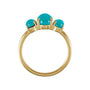Sapphire Row Natural Gemstone Cabochon Trio Ring - Turquoise, 14K Yellow Gold (view 2)