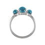 Sapphire Row Natural Gemstone Cabochon Trio Ring - London Blue Topaz, Platinum (view 2)