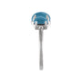 Sapphire Row Natural Gemstone Cabochon Trio Ring - London Blue Topaz, 14K White Gold (view 3)