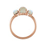 Sapphire Row Natural Gemstone Cabochon Trio Ring - Ethiopian Opal, 14K Rose Gold (view 2)