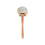 Sapphire Row Natural Gemstone Cabochon Trio Ring - Ethiopian Opal, 14K Rose Gold (view 3)