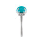Sapphire Row Natural Gemstone Cabochon Trio Ring - Turquoise, Platinum (view 3)