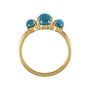 Sapphire Row Natural Gemstone Cabochon Trio Ring - London Blue Topaz, 14K Yellow Gold (view 2)
