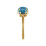 Sapphire Row Natural Gemstone Cabochon Trio Ring - London Blue Topaz, 14K Yellow Gold (view 3)