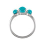 Sapphire Row Natural Gemstone Cabochon Trio Ring - Turquoise, 14K White Gold (view 2)