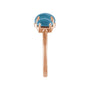 Sapphire Row Natural Gemstone Cabochon Trio Ring - London Blue Topaz, 14K Rose Gold (view 3)