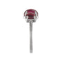 Sapphire Row Natural Gemstone Cabochon Trio Ring - Rhodolite Garnet, 14K White Gold (view 3)