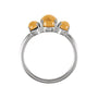 Sapphire Row Natural Gemstone Cabochon Trio Ring - Citrine, Platinum (view 2)