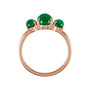 Sapphire Row Lab-Grown Emerald Cabochon Trio Ring - 14K Rose Gold (view 2)