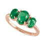 Sapphire Row Lab-Grown Emerald Cabochon Trio Ring - 14K Rose Gold (view 4)