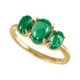 Sapphire Row Lab-Grown Emerald Cabochon Trio Ring - 14K Yellow Gold (view 4)