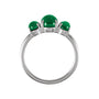 Sapphire Row Lab-Grown Emerald Cabochon Trio Ring - Platinum (view 2)