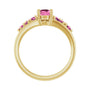 Sapphire Row Lab-Grown Pink Sapphire & Natural Pink Tourmaline Cluster Ring - 14K Yellow Gold (view 2)