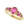Sapphire Row Lab-Grown Pink Sapphire & Natural Pink Tourmaline Cluster Ring - 14K Yellow Gold (view 5)