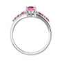 Sapphire Row Lab-Grown Pink Sapphire & Natural Pink Tourmaline Cluster Ring - 14K White Gold (view 2)