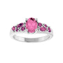 Sapphire Row Lab-Grown Pink Sapphire & Natural Pink Tourmaline Cluster Ring - 14K White Gold (view 3)
