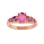 Sapphire Row Lab-Grown Pink Sapphire & Natural Pink Tourmaline Cluster Ring - 14K Rose Gold (view 3)