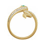 Sapphire Row Lab-Grown Emerald Snake Wrap Ring - 14K Yellow Gold (view 2)