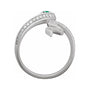 Sapphire Row Lab-Grown Emerald Snake Wrap Ring - 14K White Gold (view 2)