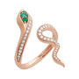 Sapphire Row Lab-Grown Emerald Snake Wrap Ring - 14K Rose Gold