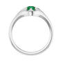 Sapphire Row Natural Emerald Belcher Solitaire Ring - Platinum (view 2)