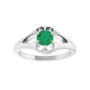 Sapphire Row Natural Emerald Belcher Solitaire Ring - Platinum (view 3)