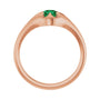 Sapphire Row Natural Emerald Belcher Solitaire Ring - 14K Rose Gold (view 2)