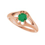 Sapphire Row Natural Emerald Belcher Solitaire Ring - 14K Rose Gold (view 5)