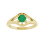Sapphire Row Natural Emerald Belcher Solitaire Ring - 14K Yellow Gold (view 3)