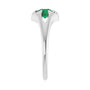 Sapphire Row Natural Emerald Belcher Solitaire Ring - 14K White Gold (view 4)