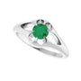 Sapphire Row Natural Emerald Belcher Solitaire Ring - 14K White Gold (view 5)