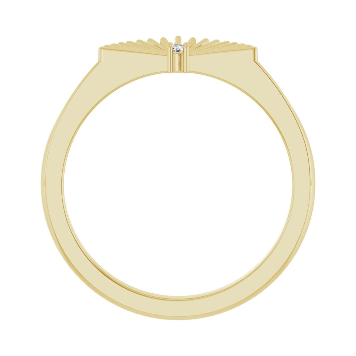 Sapphire Row Natural Diamond Fan Ring - 14K Yellow Gold (view 2)