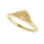 Sapphire Row Natural Diamond Fan Ring - 14K Yellow Gold (view 5)
