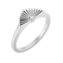 Sapphire Row Natural Diamond Fan Ring - Platinum