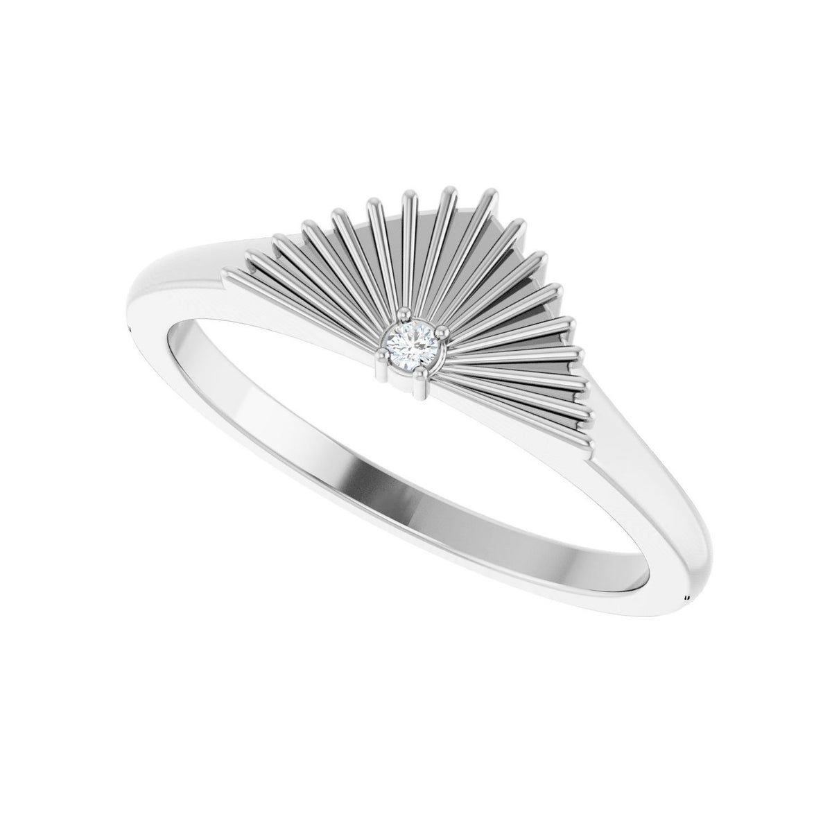 Sapphire Row Natural Diamond Fan Ring - Platinum (view 5)