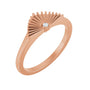 Sapphire Row Natural Diamond Fan Ring - 14K Rose Gold