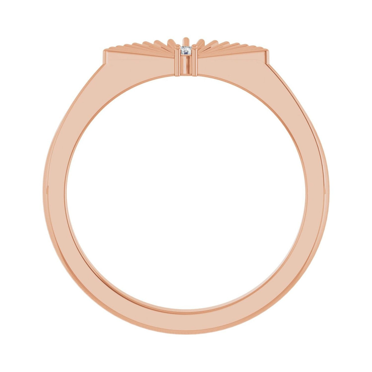 Sapphire Row Natural Diamond Fan Ring - 14K Rose Gold (view 2)