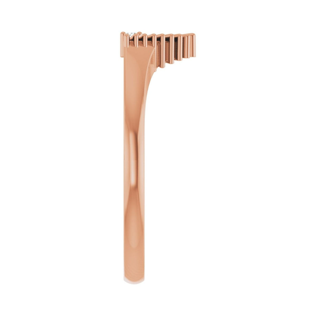 Sapphire Row Natural Diamond Fan Ring - 14K Rose Gold (view 4)