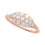 Sapphire Row Natural Diamond Cluster Dome Ring - 14K Rose Gold (view 3)