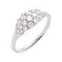 Sapphire Row Natural Diamond Cluster Dome Ring - 14K White Gold