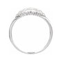 Sapphire Row Natural Diamond Cluster Dome Ring - 14K White Gold (view 2)