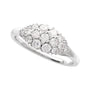 Sapphire Row Natural Diamond Cluster Dome Ring - 14K White Gold (view 3)